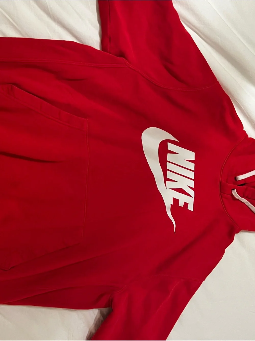 Nike Red Pullover Hoodie with White Details